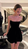 LTP1837,Black A-Line Homecoming Dresses, Beaded Straps Short Party HZ0307
