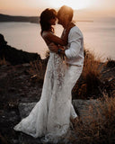 LTP1205,Cute One Shoulder White Lace Beach Wedding Dresses,White Bridal Wedding HZ0307