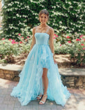 LTP0965,Princess spaghetti straps floral split prom evening dresses long formal HZ0307