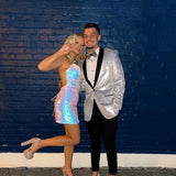 LTP1312,Cute mermaid sequined homecoming dresses criss back mini evening HZ0307