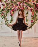 LTP1290,Cute Starry Homecoming Dresses Black Homecoming Prom HZ0307