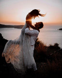 LTP1205,Cute One Shoulder White Lace Beach Wedding Dresses,White Bridal Wedding HZ0307