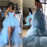 LTP1387,Cute Light Blue Tulle High Low Homecoming Prom HZ0307