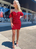 LTP1475,Sparkle off the shoulder homecoming dresses HZ0307