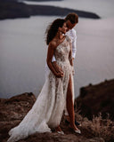 LTP1205,Cute One Shoulder White Lace Beach Wedding Dresses,White Bridal Wedding HZ0307