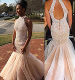LTP1095,Elegant High Neck Mermaid Prom Dresses with Colorful HZ0307