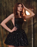 LTP1290,Cute Starry Homecoming Dresses Black Homecoming Prom HZ0307