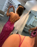 LTP1400,Sexy Mermaid Spaghetti Straps Long Custom Sequin Prom Dresses With HZ0307