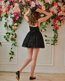 LTP1290,Cute Starry Homecoming Dresses Black Homecoming Prom HZ0307