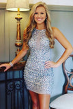 LTP1108,Sleeveless Beaded Mini Homecoming Prom HZ0307