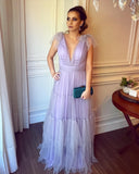 LTP1215,Princess Lilac Tulle A-Line Prom Dresses,8th Grade Graduation HZ0307