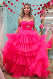 Orange Halter Tulle Tiered A-line Long Party HZ0307