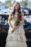 Cold Shoulders Light Blue Sequin Tulle Long Formal HZ0307
