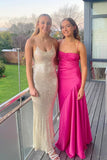 Straps Yellow Silk Long Dress with HZ0307