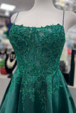 Starps Green Satin A-line Long Prom HZ0307