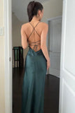 Spaghetti Straps Pink Fitted Long Party Dress with HZ0307