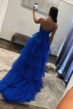Orange Halter Tulle Tiered A-line Long Party HZ0307