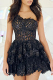 LTP1851,Luxury One Shoulder Applique Beaded Floral Homecoming HZ0307