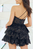 LTP1851,Luxury One Shoulder Applique Beaded Floral Homecoming HZ0307