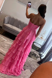 Straps Green Chiffon Tiered Ruffle Party HZ0307