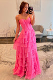 Straps Green Chiffon Tiered Ruffle Party HZ0307