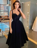 LTP1023,Black velvet sweetheart a-line graduation prom HZ0307
