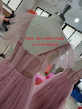 LTP1017,Dusty pink tulle prom dresses sweetheart tea length long evening formal HZ0307