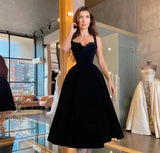 LTP1023,Black velvet sweetheart a-line graduation prom HZ0307