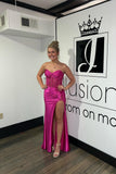 Burgundy Beaded Sweetheart Mermaid Long Formal HZ0307