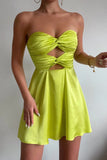 LTP1649,Sexy Hot Pink Silk Satin Homecoming Dresses,Mini Cocktail HZ0307