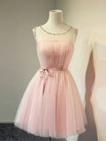 LTP1371,Tulle Scoop Beading A-Line/Princess Sleeveless Short/Mini Homecoming HZ0307