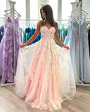 Sweetheart Lace A-line Long Prom HZ0307