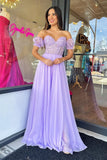 Sweetheart Appliques Chiffon Split Long Evening Prom HZ0307
