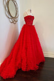 Spaghetti Straps Layers A-Line Prom HZ0307