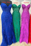 Sweetheart Appliques Beaded Mermaid Long Evening Prom HZ0307