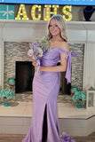 Off the Shoulder Lemon Green Ruched Mermaid Long Formal HZ0307