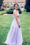 Straps Navy Blue Lace Appliques A-line Formal HZ0307