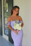 Off the Shoulder Coral Sheath Long Party HZ0307