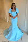 Hot Pink Strapless Mermaid Long Party Dress with Short HZ0307