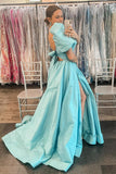 Short Puff Sleeves Pink A-line Princess HZ0307