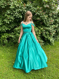 Off The Shoulder Satin Beading Senior Prom HZ0307