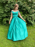 Off The Shoulder Satin Beading Senior Prom HZ0307
