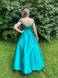 Off The Shoulder Satin Beading Senior Prom HZ0307
