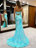 Beautiful Mint Green Split Sexy Prom HZ0307
