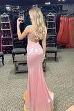 Straps Pink Appliques Mermaid Formal HZ0307