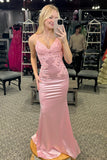Straps Pink Appliques Mermaid Formal HZ0307