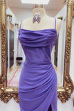 Straps Cowl Neck Purple Mermaid Formal HZ0307