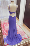 Straps Cowl Neck Purple Mermaid Formal HZ0307