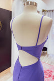 Straps Cowl Neck Purple Mermaid Formal HZ0307