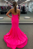 Strapless Hot Pink Mermaid Long Formal HZ0307